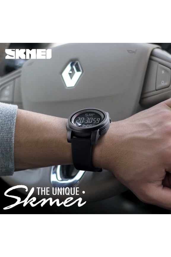 Simple Digital Men’s Military Watches Waterproof Electronic LED Double Time Black Wristwatch Sport
