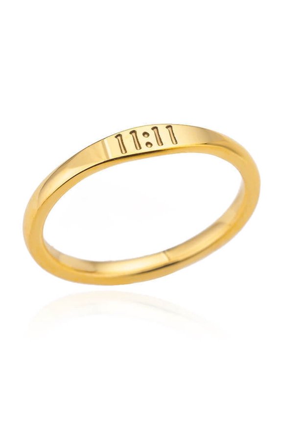 Simple Digital Stainless Steel Ring