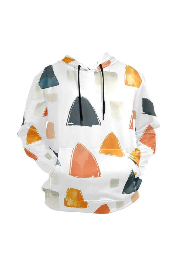 Simple Doodle Triangle Men’s Hoodies Sweatshirt Fleece Jackets Long Sleeve Sweatshirts