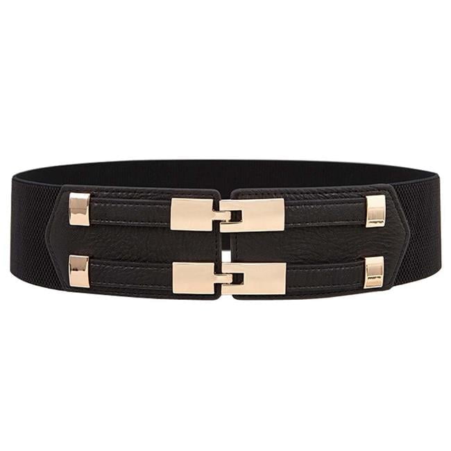 ◆LCDC◆ DOUBLE BUCKLE CORSET LEATHER BELT BLACK LCESAABT200 LIUANDS Lace Up Cinches Belt Corset Womens Black Underbust