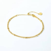 Simple Double-layer 925 Silver Plating 10K Yellow Bracelet For Women