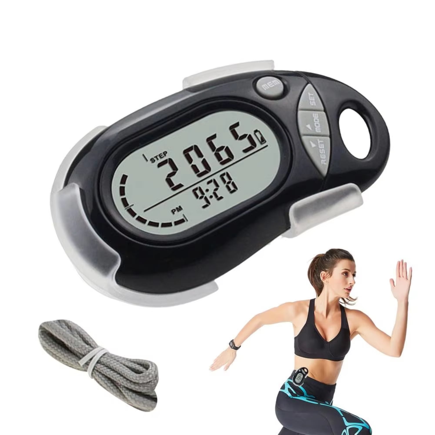 Simple Pedometer 3D Accurate Step Counter Fitness Step Counting Induction Silent Walking Distance Bl19102 - View #4