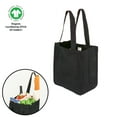 thumbnail image 1 of Simple Ecology Deluxe Organic Cotton Canvas Reusable Grocery Shopping Tote Bag with Bottle Sleeves - Black, 1 of 6