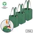 thumbnail image 1 of Simple Ecology Deluxe Organic Cotton Canvas Reusable Grocery Shopping Tote Bag with Bottle Sleeves - Green 3 Pack, 1 of 6