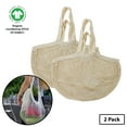 thumbnail image 1 of Simple Ecology Organic Cotton Heavy Duty Double Handle Reusable Market, Beach, Grocery Shopping String Tote Bag - Natural 2 Pack, 1 of 6