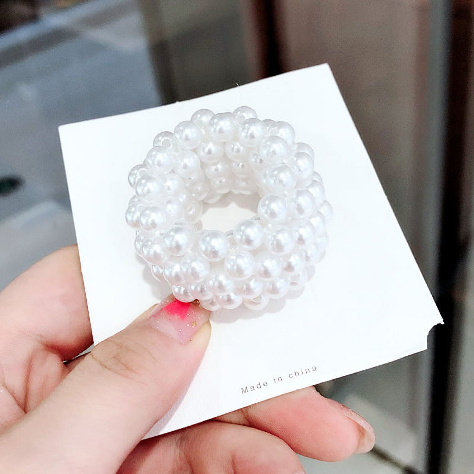 Simple Elastic Pearl Hair Rope for Women Girl Fashion Ponytail Holder Hairband Hairring Hair Accessories Headwear Gifts HairBand