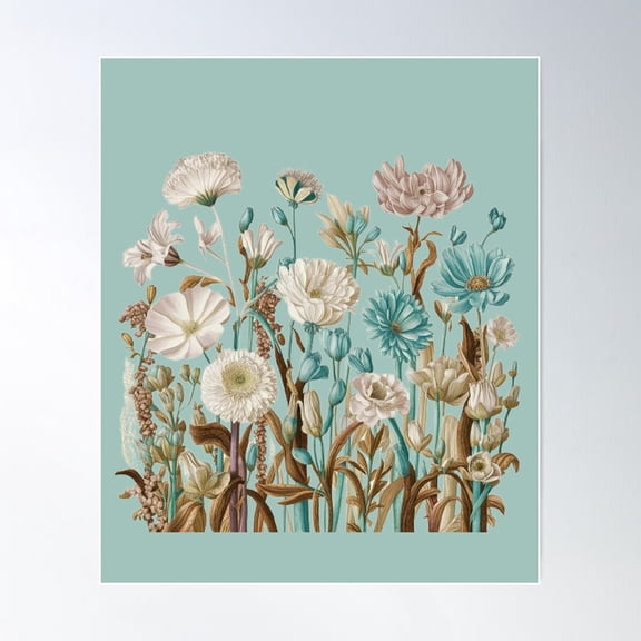 Simple Elegance: Minimalist Flower Garden Poster Wall Art, Modern Wall Decor For Living Room Bedroom, 12x18 UNFRAMED