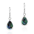 thumbnail image 1 of Simple Elegance Sterling Silver Teardrop Abalone Shell Inlay Dangle Earrings, 1 of 3