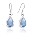 thumbnail image 1 of Simple Elegance Sterling Silver Teardrop Blue Shell Inlay Dangle Earrings, 1 of 6