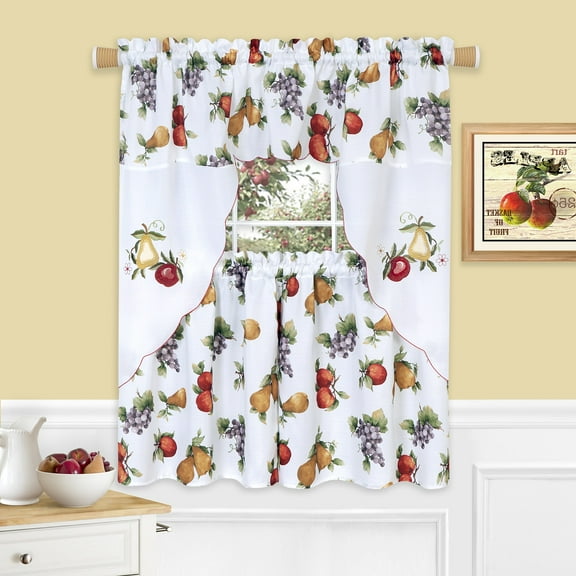 Simple Elegance by Ben&Jonah Ambrosia & Nectar - Embellished Tier and Swag Set - 58"W x 24"L