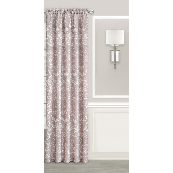 Simple Elegance by Ben&Jonah Floral Bliss Rod Pocket Window Curtain Panel - 52"W x 84"L - Blush