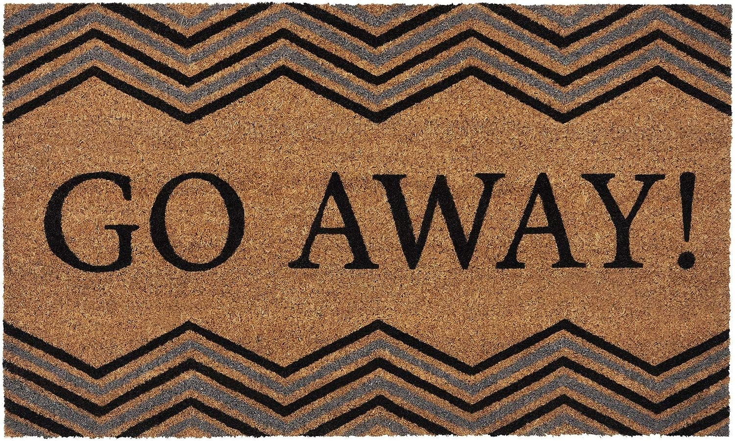 Go Away Black and Natural Coir Outdoor Door Mat