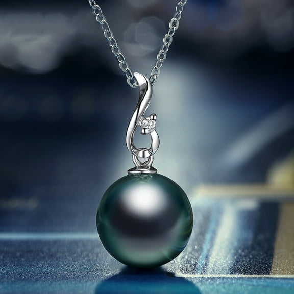 Simple Elegant Artificial Natural Tahitian Sea Black Pearl Pendant