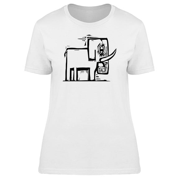 Simple Elephant With Tusks T-Shirt Women -Image by Shutterstock, Female x-Large