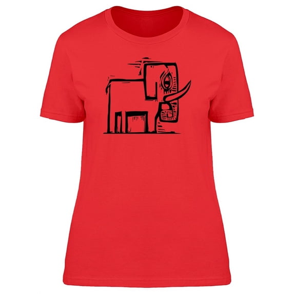 Simple Elephant With Tusks T-Shirt Women -Image by Shutterstock, Female x-Large
