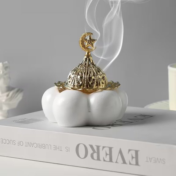 Simple European-style cloud resin incense burner - entrance decorative incense burner, with lid design, suitable for home, office, yoga and other places