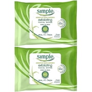 Simple Exfoliating Wipes, 25 Count Pack of 2