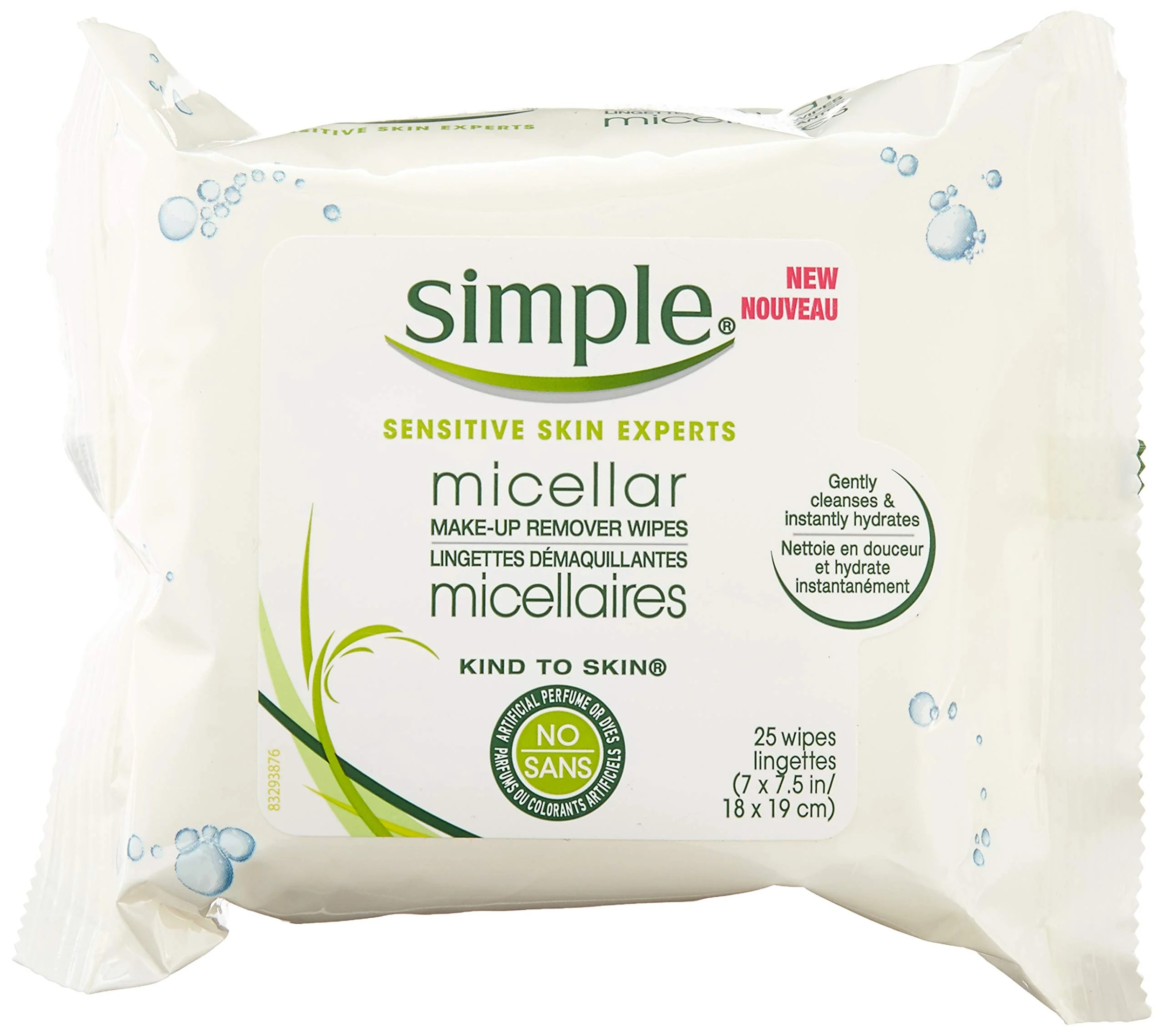 Simple Facial Wipes Micellar, 25 Count (Pack of 6) - image 1 of 4
