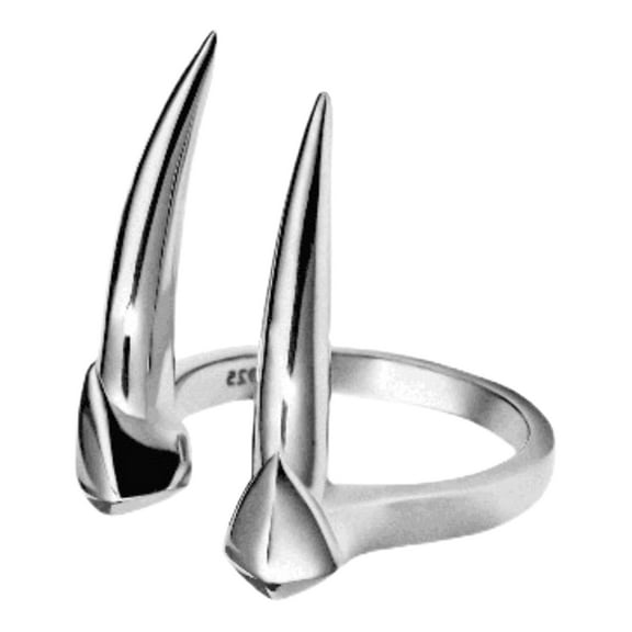 Simple Fangs Rings Silver Ig Popular Men Retro for Creative Jewelry for Him Her Flexible Finger Jewelry
