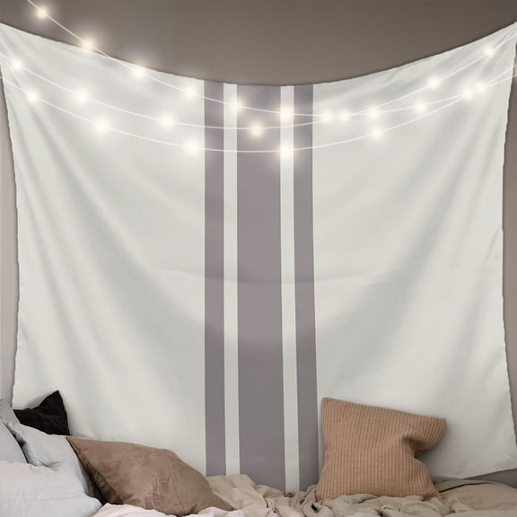 Simple Farmhouse Style,Small Tapestry for Bedroom Wall Hanging Tapestry,Abstract Grey Geometric Stripe Ceiling Backdrop Tapestries Poster Blanket Wall Decor for Teens Room Living Room Dorm 23" x 28"