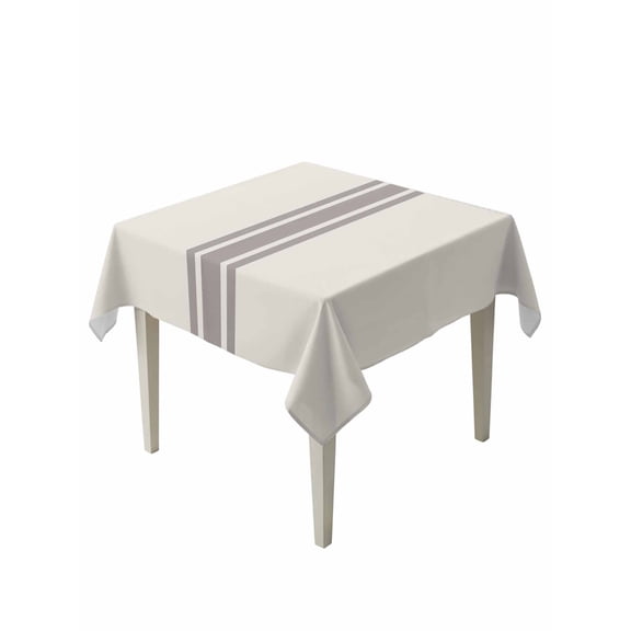 Simple Farmhouse Style Table Cloth, Abstract Grey Geometric Stripe Waterproof Tablecloth for Square Tables, Reusable Washable Fabric Table Cover for Restaurant Kitchen Dining Tables 54"x54"