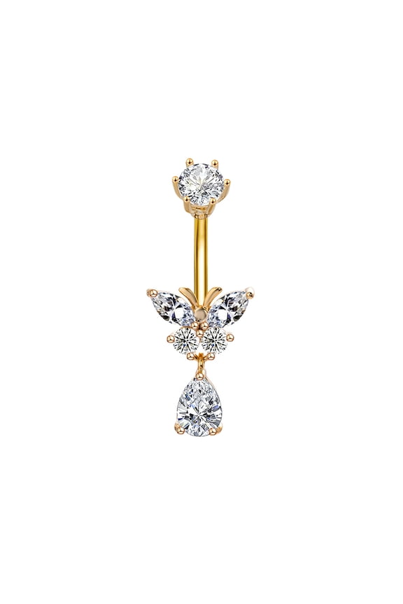 Simple Fashion Angel Wings Butterfly Navel Ring For Women Girls Exquisite Belly Button Rings Sexy Belly Piercing Jewelry Gifts