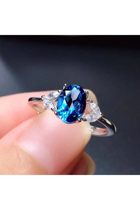 Simple Fashion Artificial Sapphire Exquisite Ring For Women