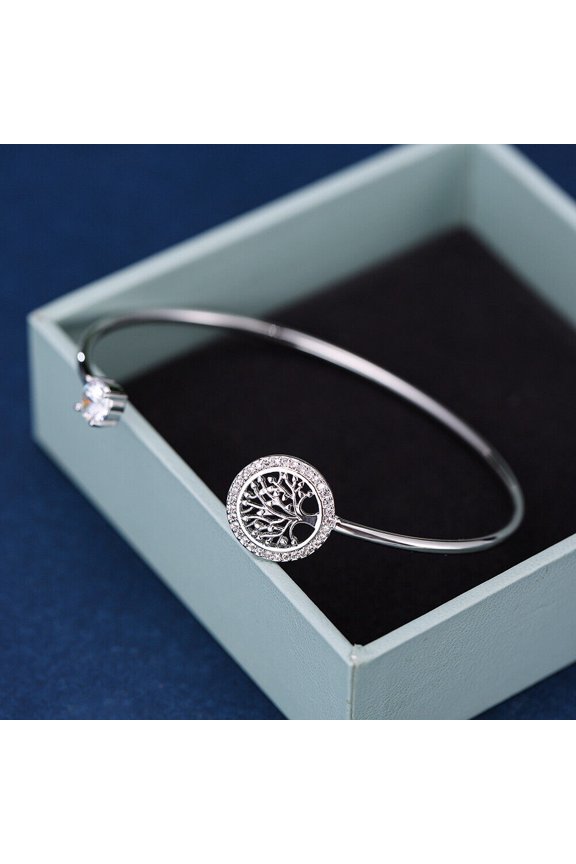 Simple Fashion Premium Feeling Bracelet Tree of Life Hope Tree with Diamonds White Diamonds Bracelet Women's Jewelry