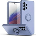 thumbnail image 1 of Simple Fashion Soft Silicone Back Ring Phone case Holder car Magnetic Shockproof Back Cover for Samsung Galaxy S20 Lite A71 A51 A31 A72 A52 A32 A22 5G 4G(Lavender Purple,Samsung F62), 1 of 8