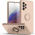 thumbnail image 1 of Simple Fashion Soft Silicone Back Ring Phone case Holder car Magnetic Shockproof Back Cover for Samsung Galaxy S23 Ultra S22 Plus S20 S21 FE S10 Lite(Light Pink,Samsung S20), 1 of 8