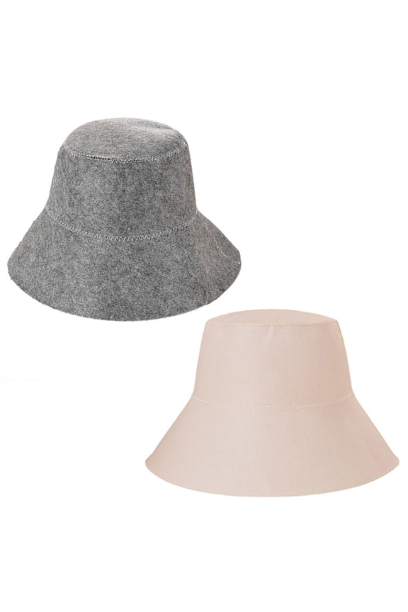 Simple Felt Sauna Hat: Sauna/Steam Room/Bathroom Cap (Gray/White) Gray Smile Home