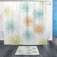 thumbnail image 1 of Simple Fireworks Pattern Bathroom Accessory Sets Waterproof Shower Curtain with Anti-Slip Bath Mat Durable Combo, 1 of 7