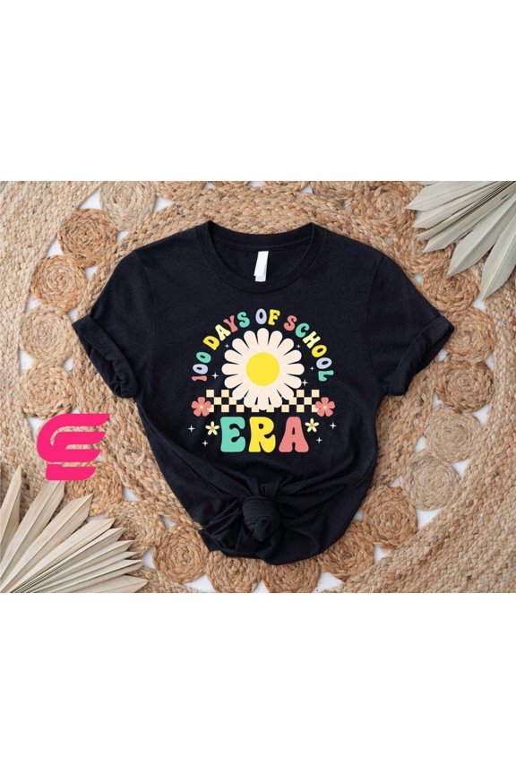 100 Days Of School Era Shirt, Flower Shirt, School Shirt, Back To School, Teacher Shirt, Students Tee, Gifts For Teacher, Preschool Teacher Shirt All Size S-5Xl