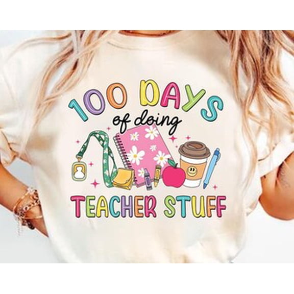 Simple Fit 100 Days of School Shirt, 100 Days of Doing Teacher Stuff, Teacher 100 Days, Teacher, 100 Days T-Shirt, School Teacher