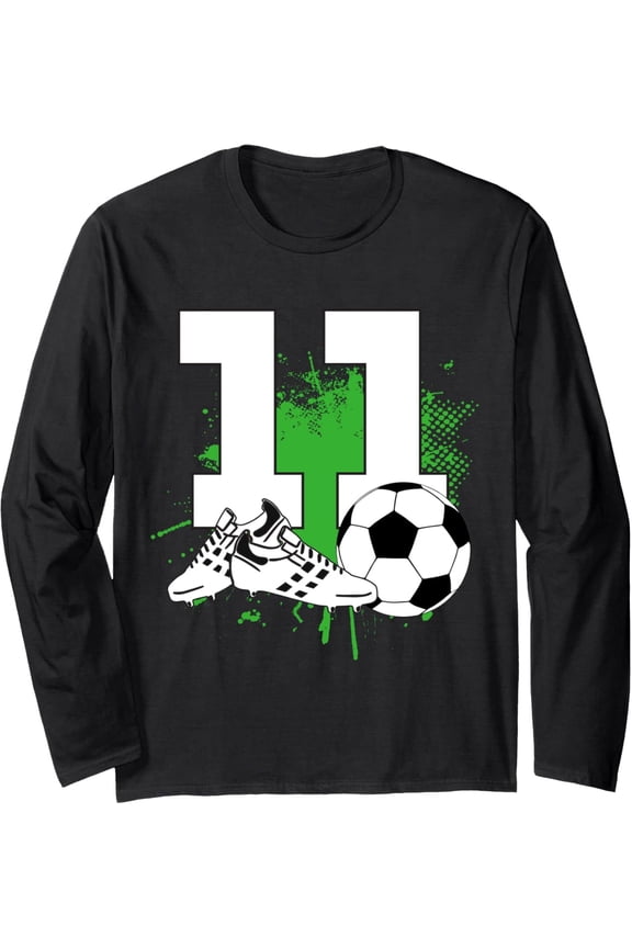 11Th Birthday Boys 11 Years Soccer Football Player Birthday Long Sleeve Gift For Him/Her Sweatshirt