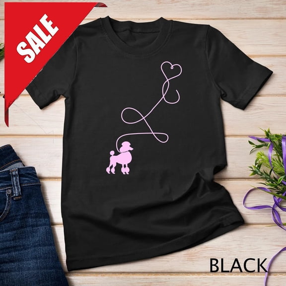 Simple Fit 1950'S Sock Hop Costume T-Shirt - Dog Cute Poodle Heart Unisex T-Shirt Gift For Him/Her Gift For Him/Her