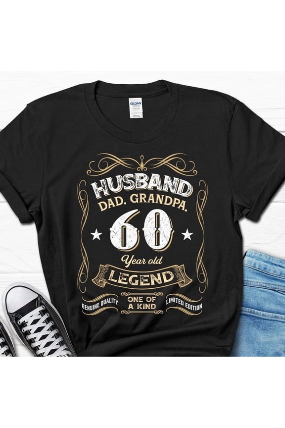 Simple Fit 2025/Husband Dad Grandpa Gifts For Him, 60 Year Old Legend T-Shirt For Men, 60Th All Size S-5XL