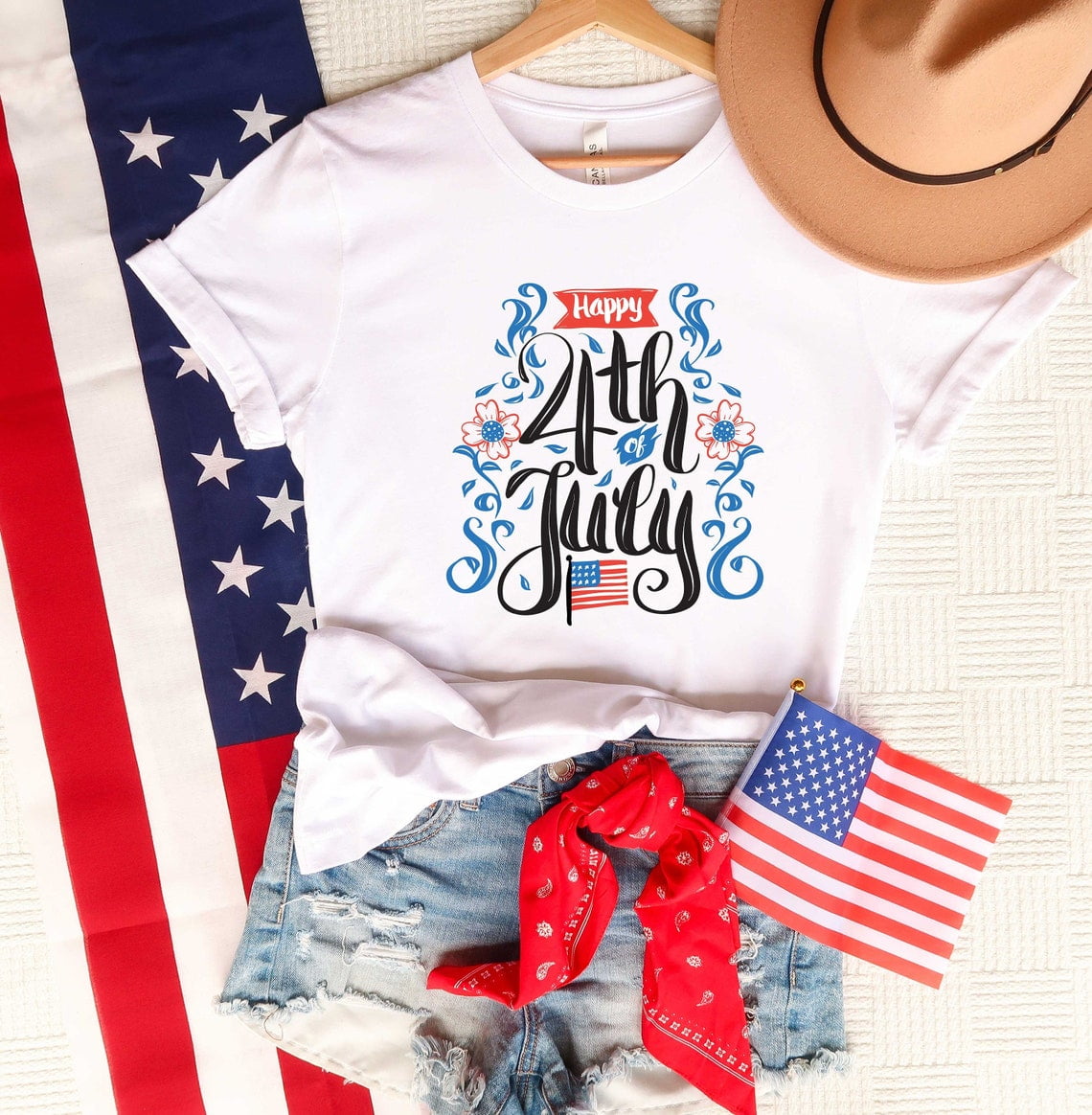 Simple Fit 4th of July Day Shirt, American Flag Shirt