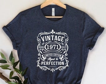 1971 Vintage Birthday Shirt For Men | 54th Birthday Gift Idea | Customizable T-Shirt With Year & Color Options - View #6
