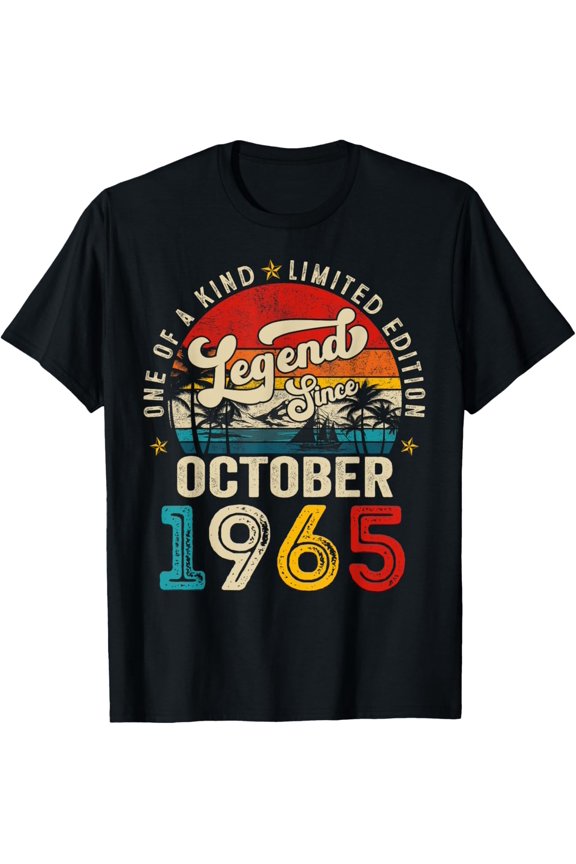 60 Years Old Legend since October 1965 60th Birthday Men Dad T-Shirt All Size S-5XL