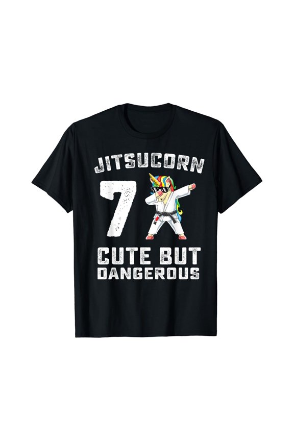 Simple Fit 7 Year Old Jiu Jitsu Birthday Gift BJJ Dabbing Unicorn Girl T-Shirt All Size S-5XL