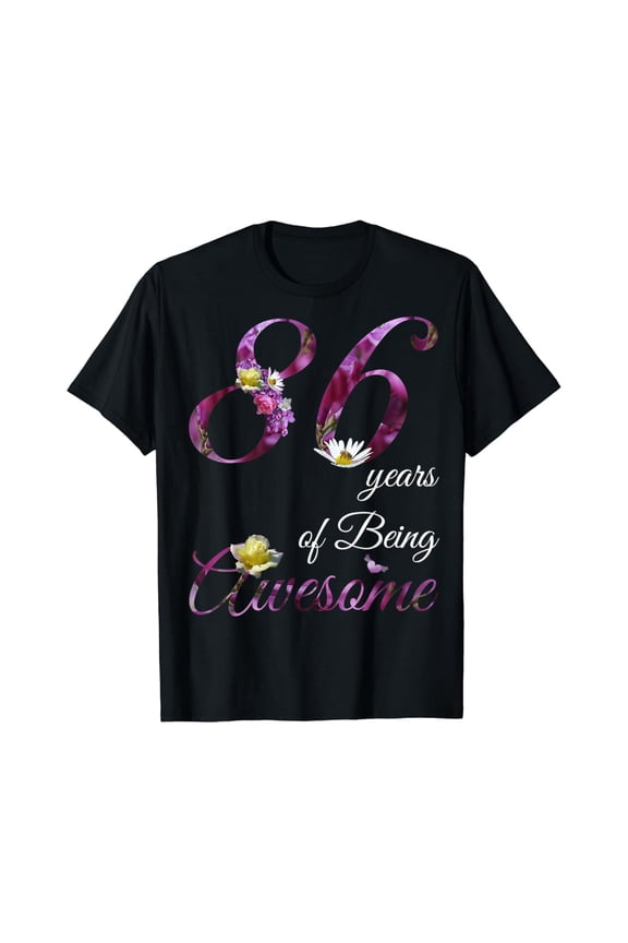 86 Year Old Shirt Awesome Floral 1934 86Th Birthday Gift T-Shirt