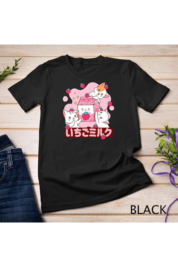 90S Japanese Otaku Stylish Aesthetic Strawberry Milk Unisex T-Shirt Gift For Him/Her Gift For Him/Her