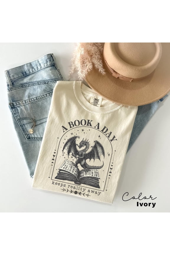 A Book A Day Dragon Sweater, Bookish T-Shirt, Book Club Shirt, Fantasy Book Merch T-Shirt, Gift For Reader, Dragon Lover All Size S-5Xl