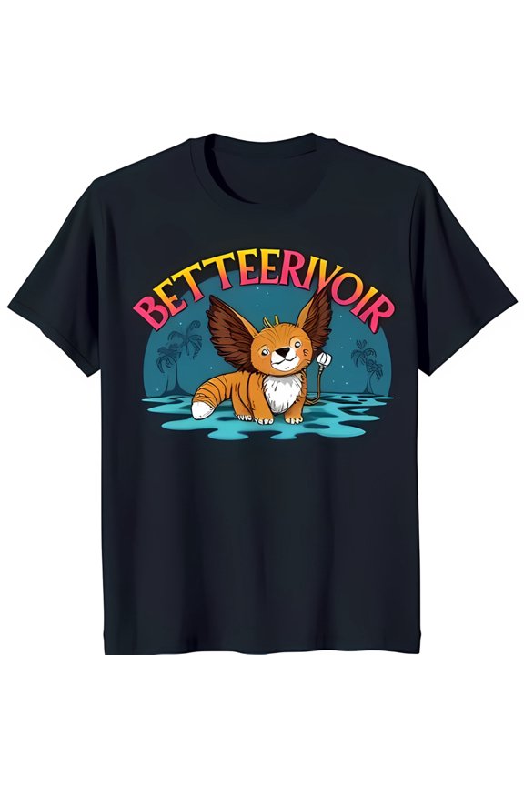 Adorable Fox Graphic T-Shirt Cute Fox On Beach With Trees Betteervoir Design All Size S-5Xl