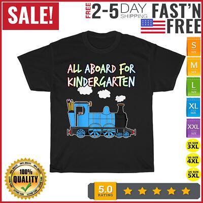Simple Fit All Aboard For Kindergarten Steam Train Vintage T Shirt Men Women Fashion All Size S-5XL