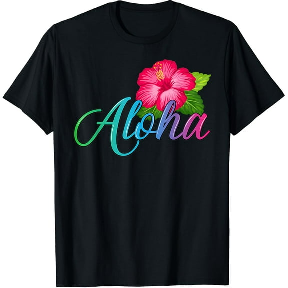 Simple Fit Aloha Hawaii Beach Hawaiian Island Flower Luau Party Vintage T-Shirt