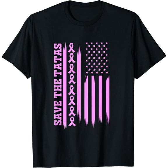 Simple Fit American Flag Save The Tatas T-Shirt