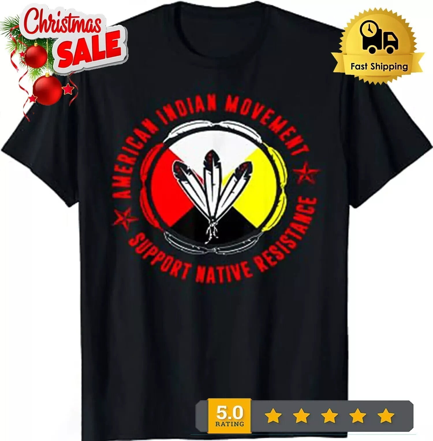 Simple Fit American Indian Movement Support Native Resistance T-Shirt ...