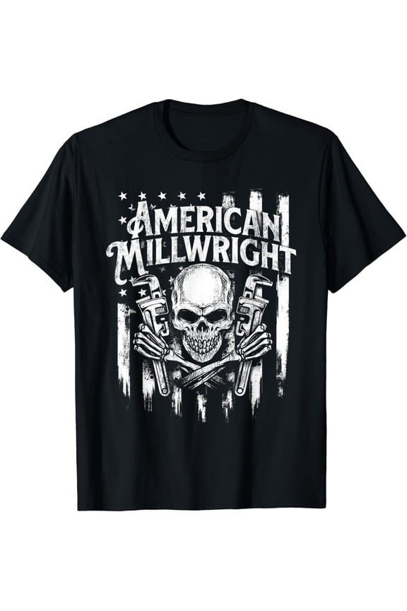 American Millwright - Patriotic Usa Flag Machinist Engineer T-Shirt